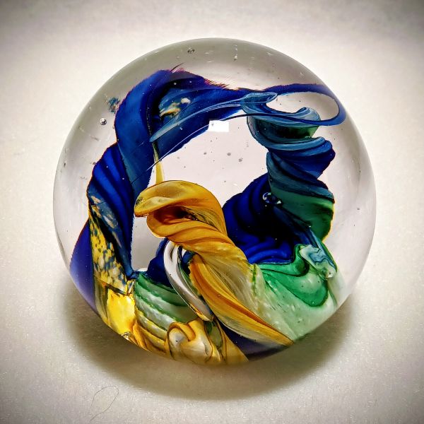 Briefbeschwerer Twisty Blau-Grün-Topaz